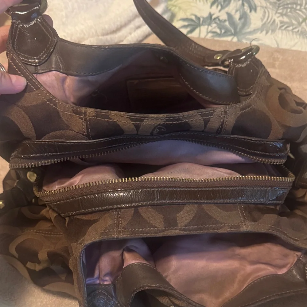 Coach Dark Brown Signature Shoulder Bag - Picture 3 of 4